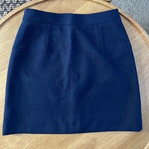 JCrew Navy Blue Women's Wool High waisted Mini Skirt